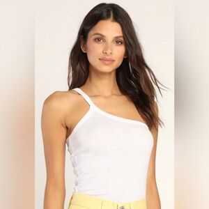 We The Free One Way Or Another Tank one strap white cotton tank Free People XS